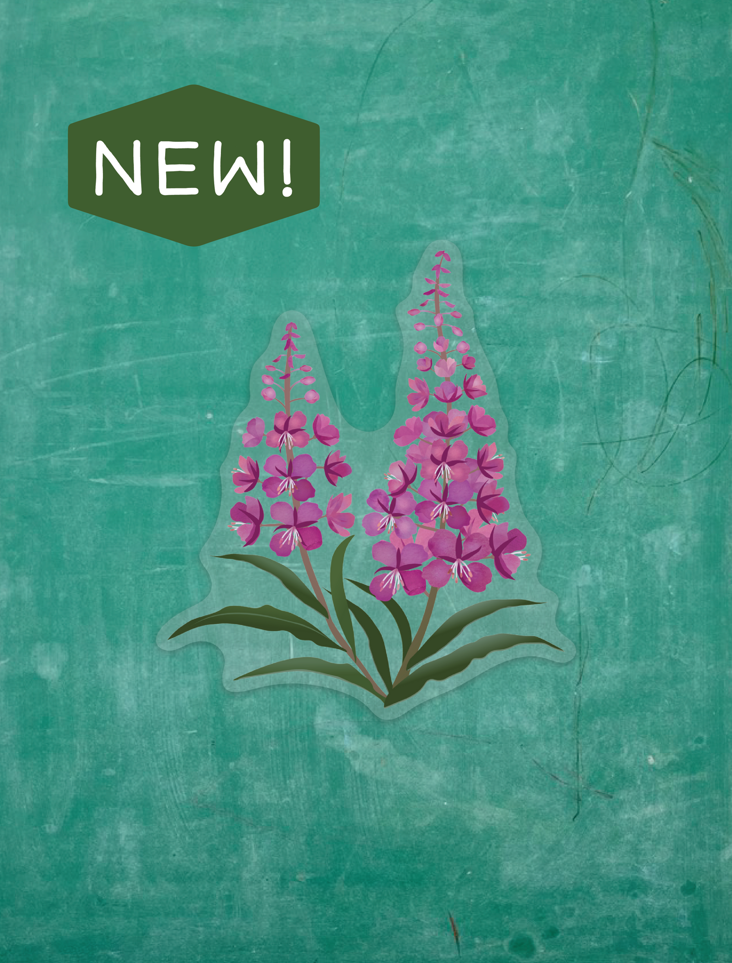 Double Fireweed - Clear Vinyl Sticker