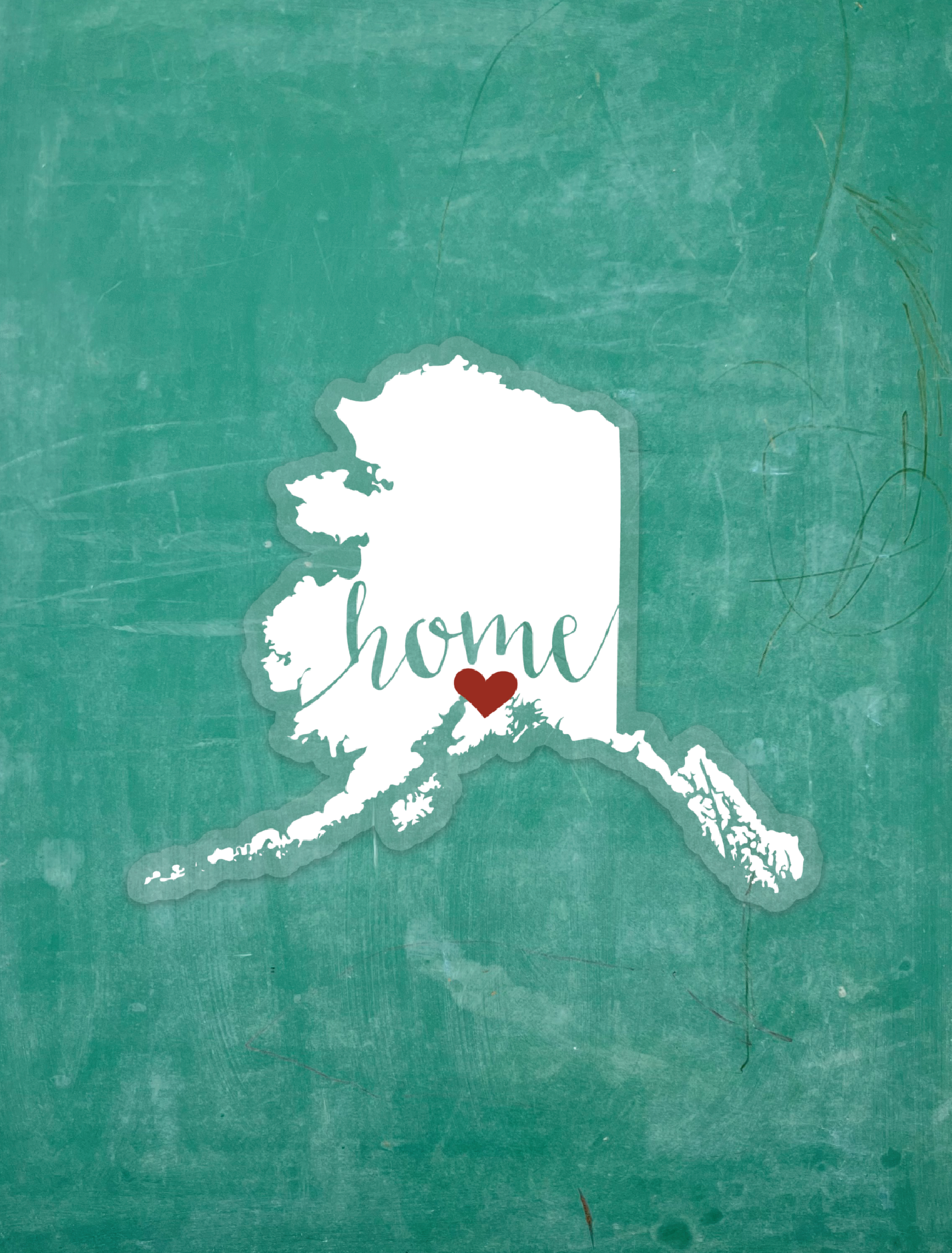 Alaska Heart Home - Clear Vinyl Stickers