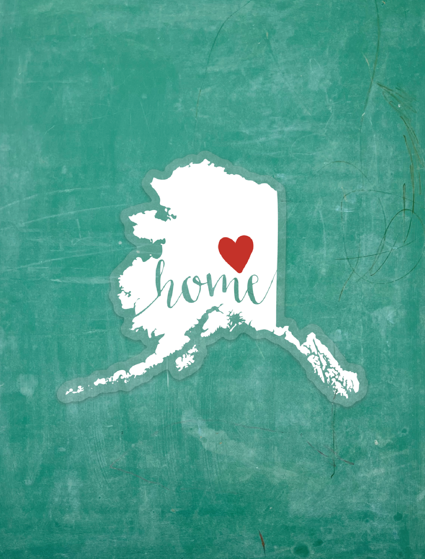 Alaska Heart Home - Clear Vinyl Stickers