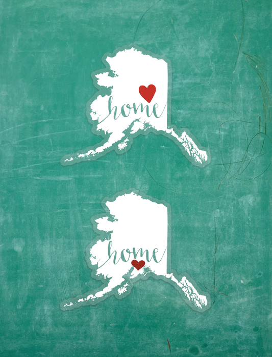 Alaska Heart Home - Clear Vinyl Stickers