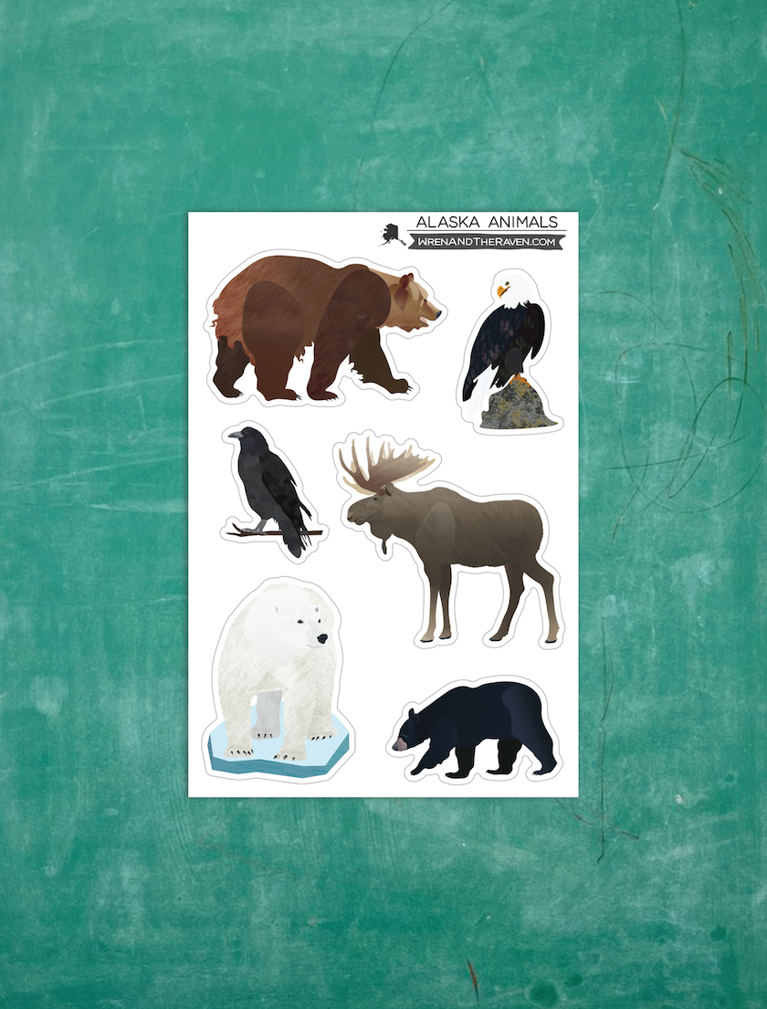 Alaska Wildlife Sticker Sheets