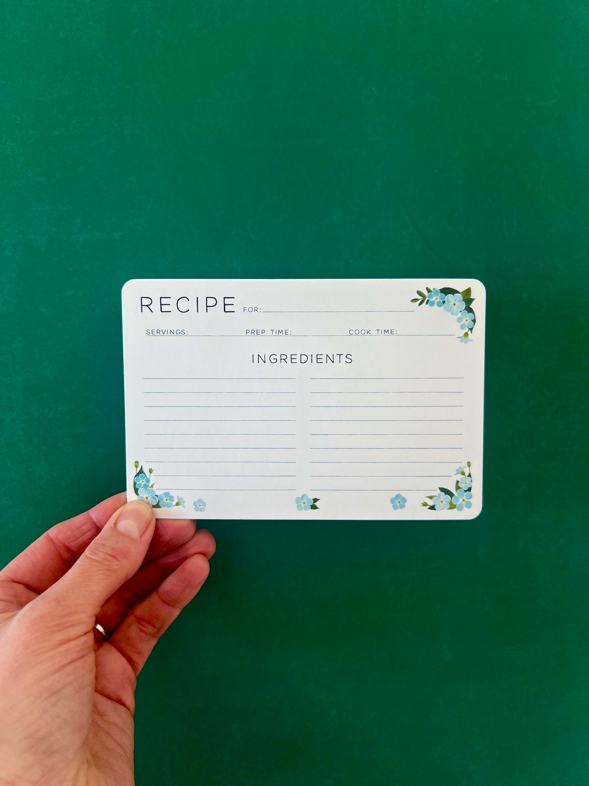 Forget-Me-Not Recipe Cards - now w/rounded corners