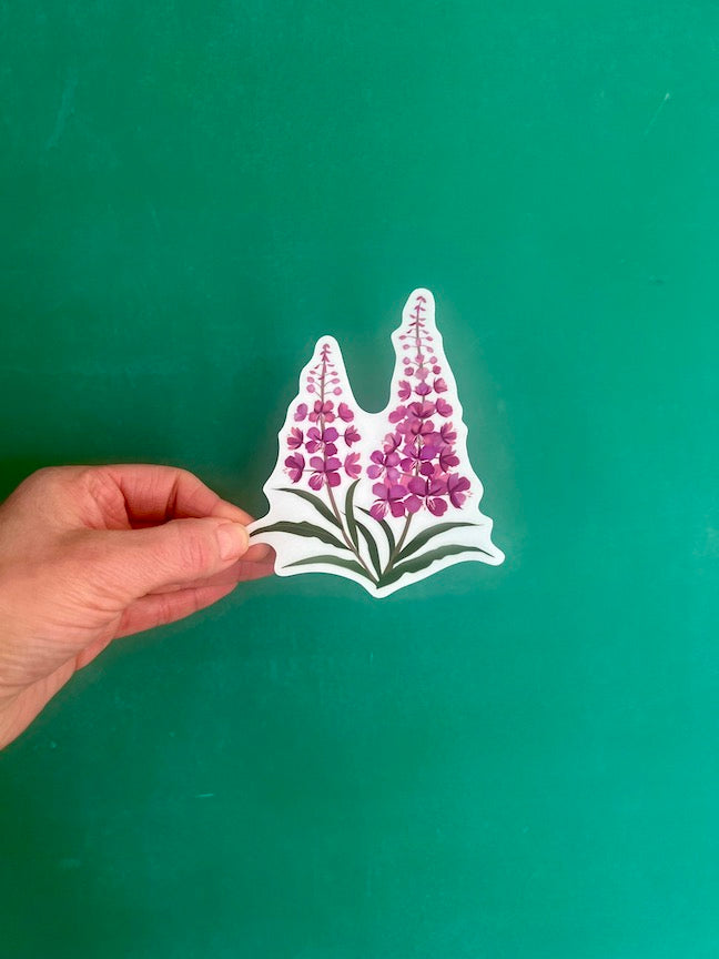 Double Fireweed -  Clear Vinyl Sticker