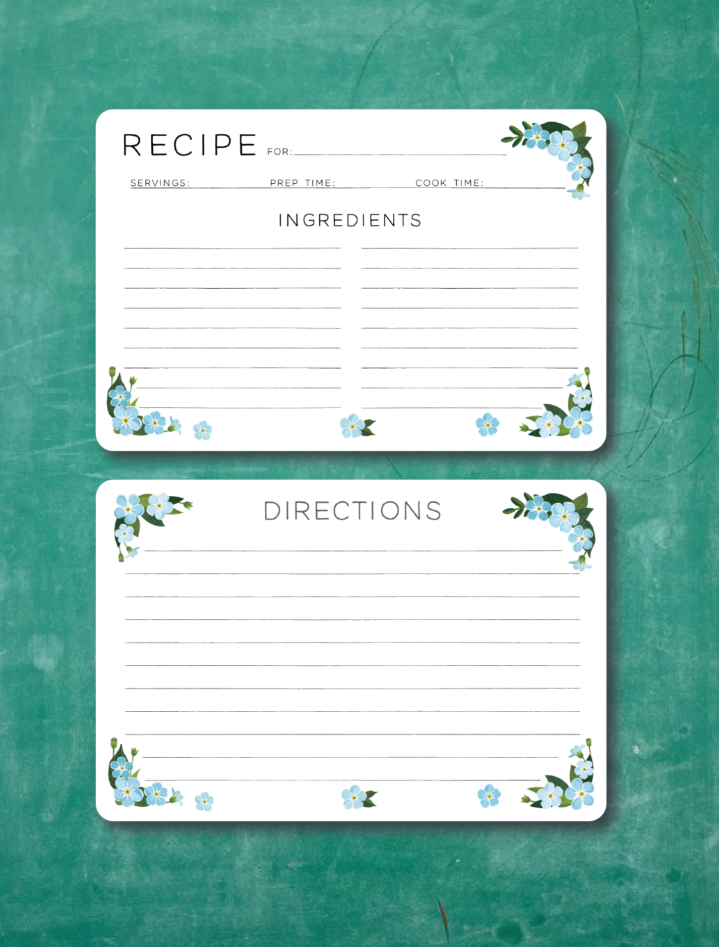 Recipe Cards - Forget-Me-Not & Fireweed