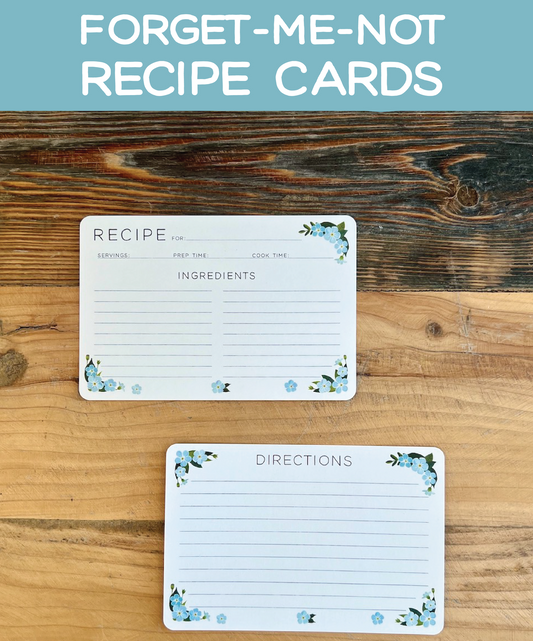 Forget-Me-Not Recipe Cards - now w/rounded corners