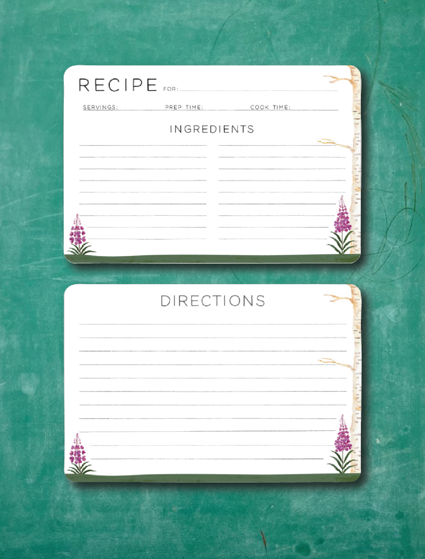 Recipe Cards - Forget-Me-Not & Fireweed