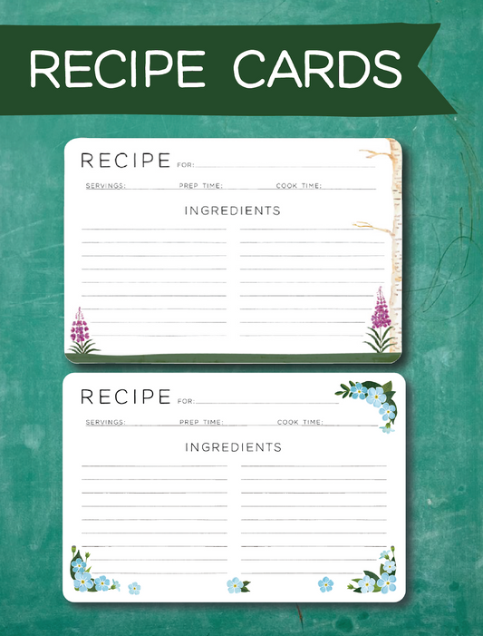 Recipe Cards - Forget-Me-Not & Fireweed