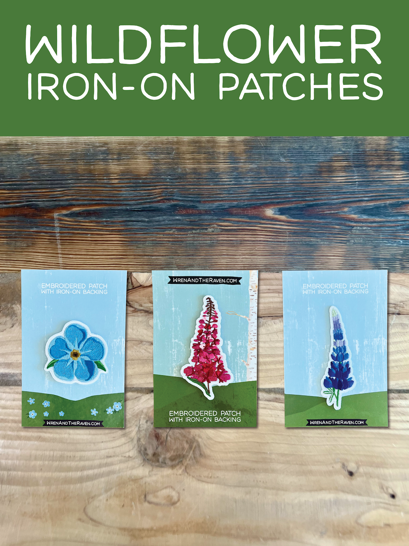 Alaska Wildflower Iron-On Patches