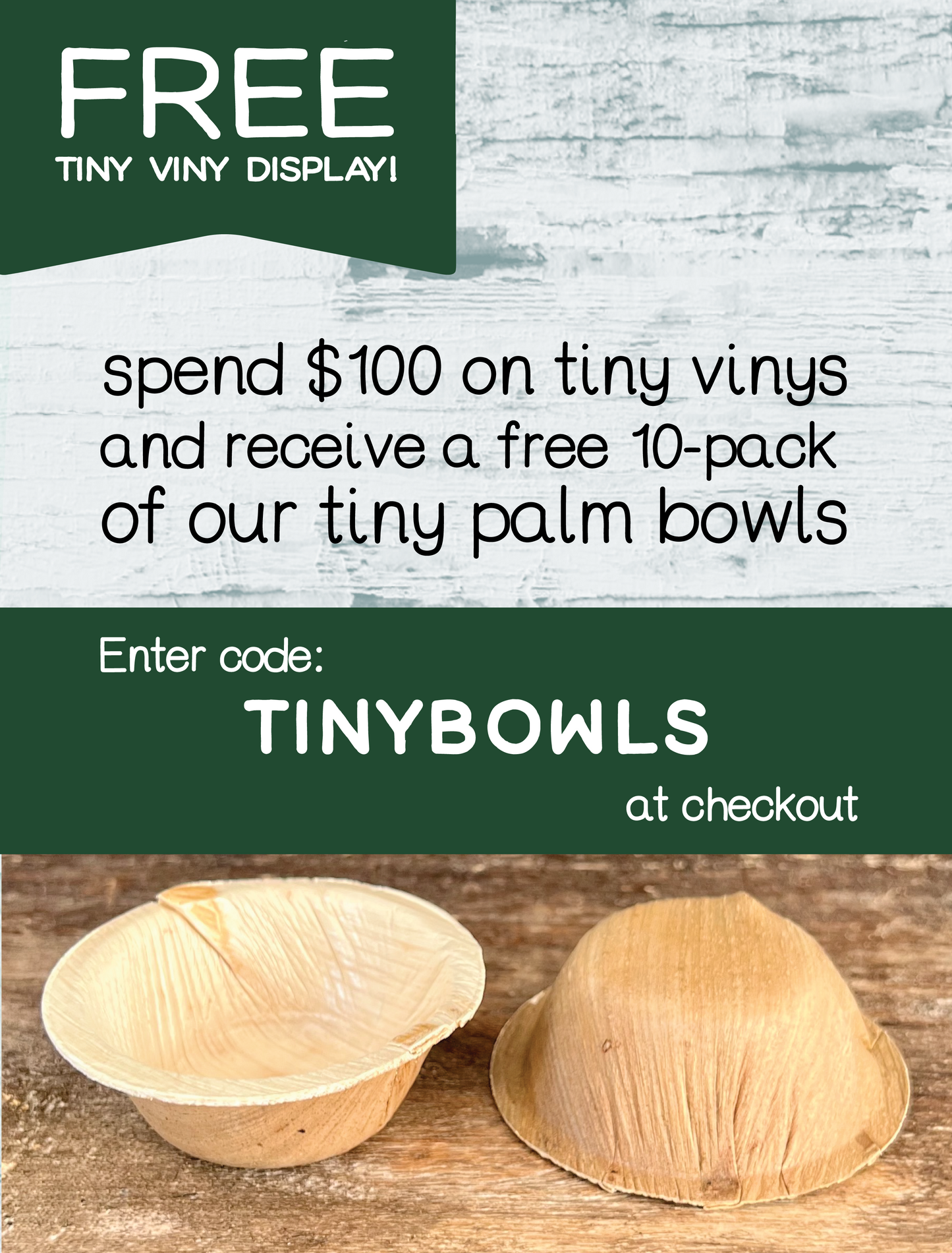 10 Tiny Palm Leaf Bowls - Tiny Viny Display